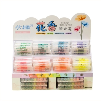 Han Ku HK-881 Mini moduláris fluoreszkáló jelölő készlet – dupla végű, 8 db/csomag, műanyag burkolat, PVC csomagolás