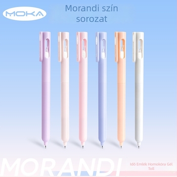 Wenji irodai gél toll, ST vég, visszahúzható kattintásos kialakítás, Morandi óra alakú dizájn, gyorsan száradó tinta, nem foltos tinta, dobozos csomagolás, 500 darab
