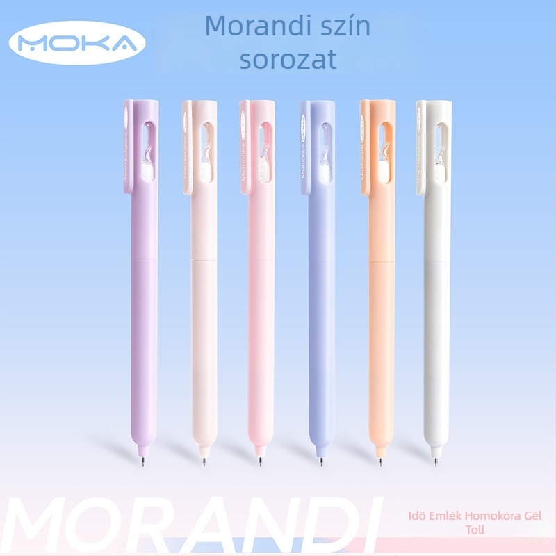 Wenji irodai gél toll, ST vég, visszahúzható kattintásos kialakítás, Morandi óra alakú dizájn, gyorsan száradó tinta, nem foltos tinta, dobozos csomagolás, 500 darab