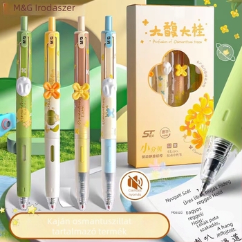 Morning Light visszahúzható gél toll – tinta nem törölhető, műanyag tokozás, csúcs más anyagból