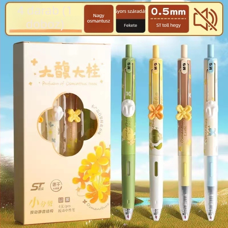 Morning Light visszahúzható gél toll – tinta nem törölhető, műanyag tokozás, csúcs más anyagból