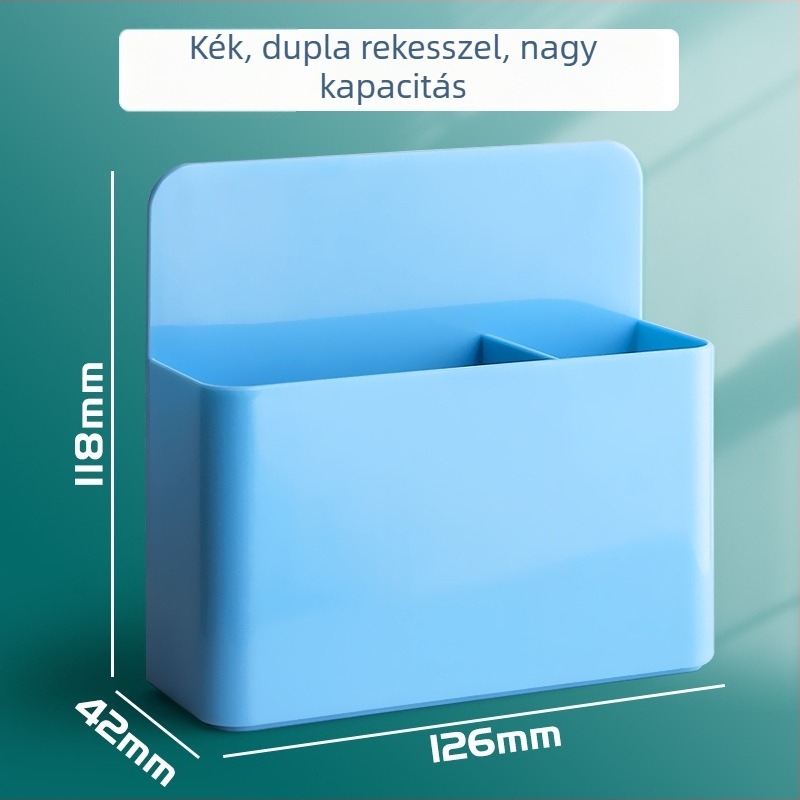 Mágneses tolltartó, műanyag, négyzet alakú, logó nélküli