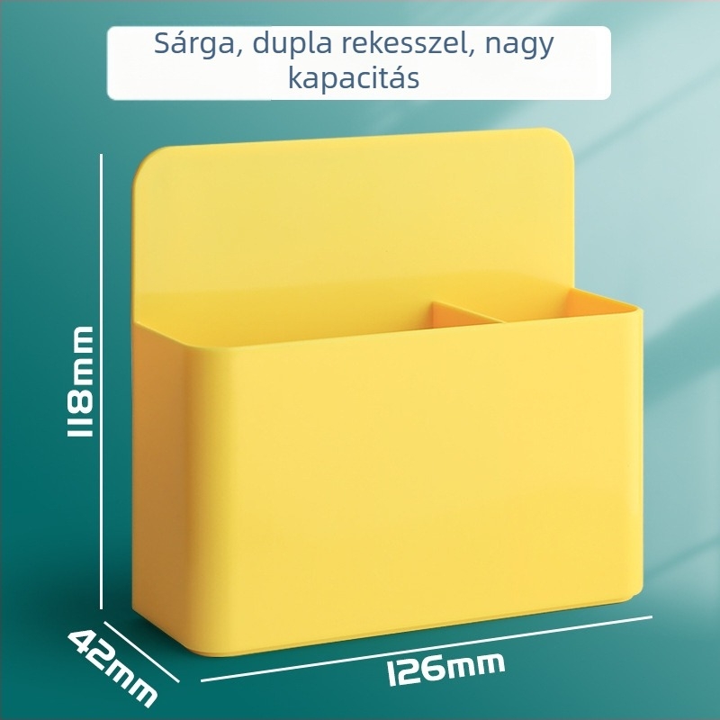 Mágneses tolltartó, műanyag, négyzet alakú, logó nélküli