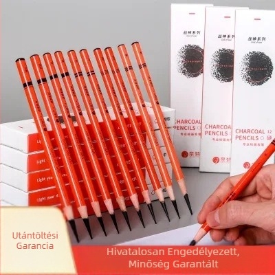Knight szénrajz készlet kezdőknek – fa burkolatú rajzceruzák, 14B fokozat