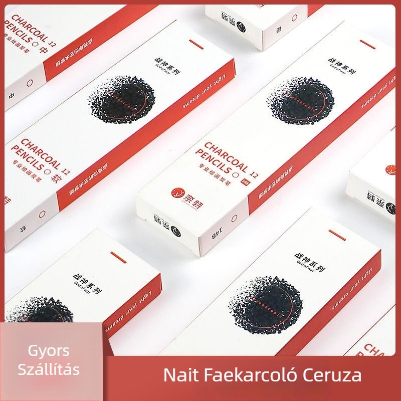 Knight szénrajz készlet kezdőknek – fa burkolatú rajzceruzák, 14B fokozat