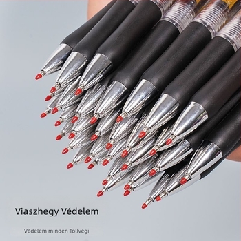 K35 nyomógombos gél toll, 0.5 mm, wolfram fej, műanyag test, irodai vagy vizsga használatra