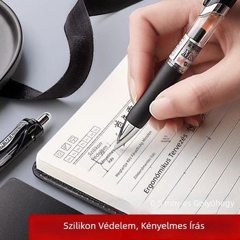 K35 nyomógombos gél toll, 0.5 mm, wolfram fej, műanyag test, irodai vagy vizsga használatra