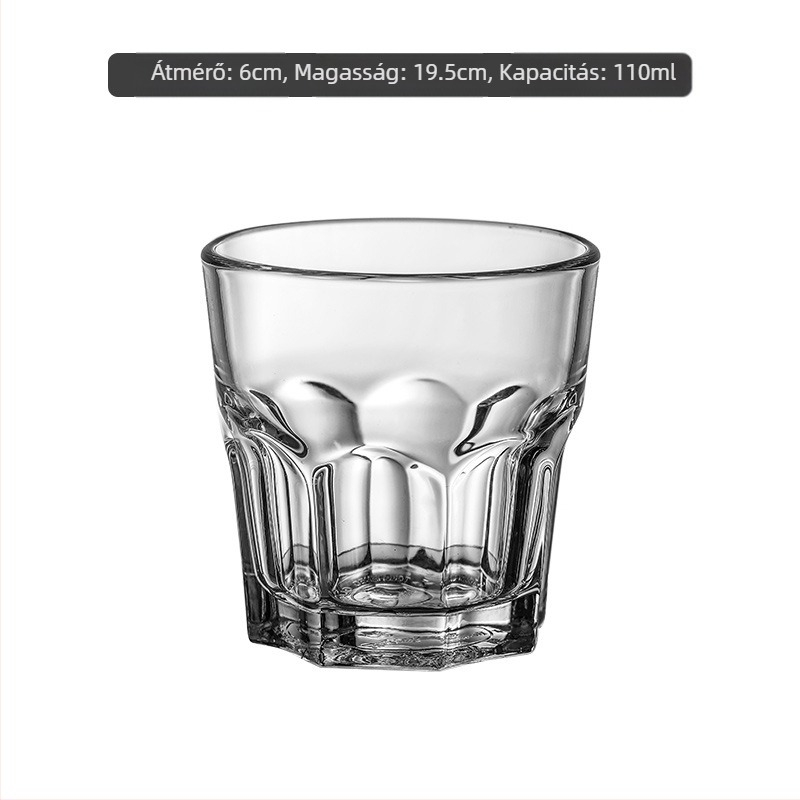 Sörös pohár nyolcszögletű dizájnnal, üveg, kapacitás 201–300 ml, szettben csomagolva, logónyomtatás elérhető