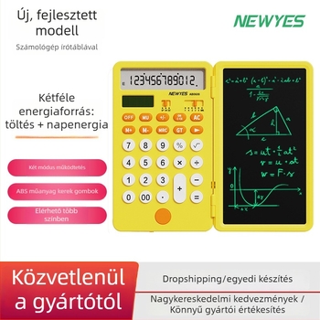 Newyes AB0608 12 számjegyű LCD írófelületes számológép, ABS ház, kettős tápegység
