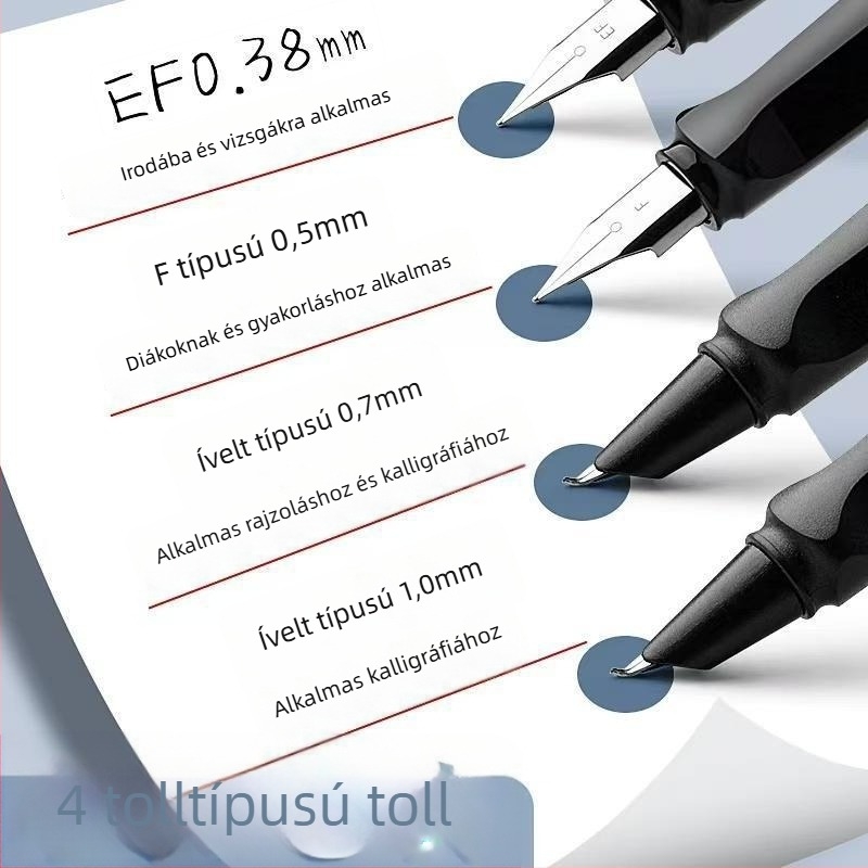 Ívelt hegyű aláíró toll iskolásoknak, művészeti kaligráfiás toll, modell 101, kemény hegy