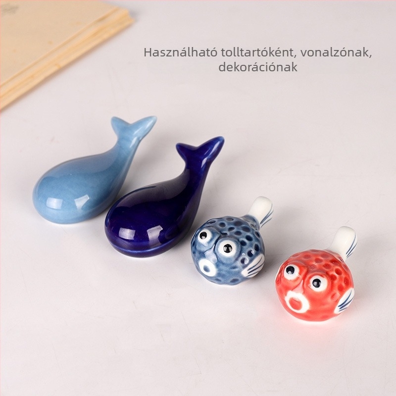 Állatmotívumos kerámiás ecsettartó kaligráfiához, modell KTBG-07