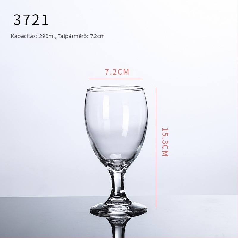 Vörösboros pohár, üveg, 301–400 ml kapacitás, egyszerű stílus, logóval testreszabható