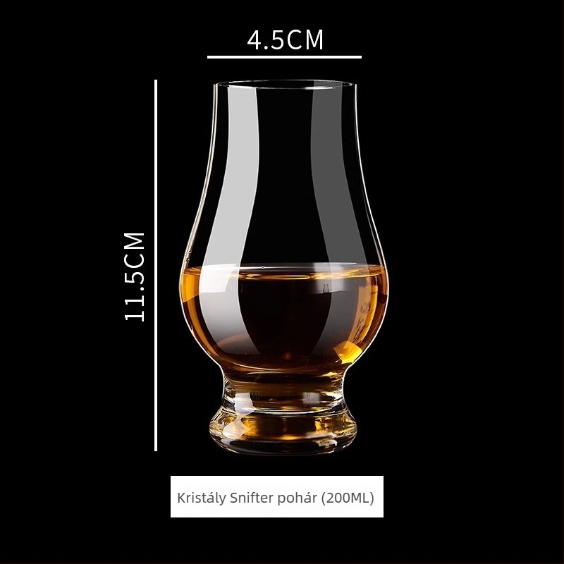 Fuyao Whisky kóstoló pohár készlet – kristályüveg, 6–10 darab, logónyomás elérhető, könnyed luxus retro stílus, papírdobozos csomagolás