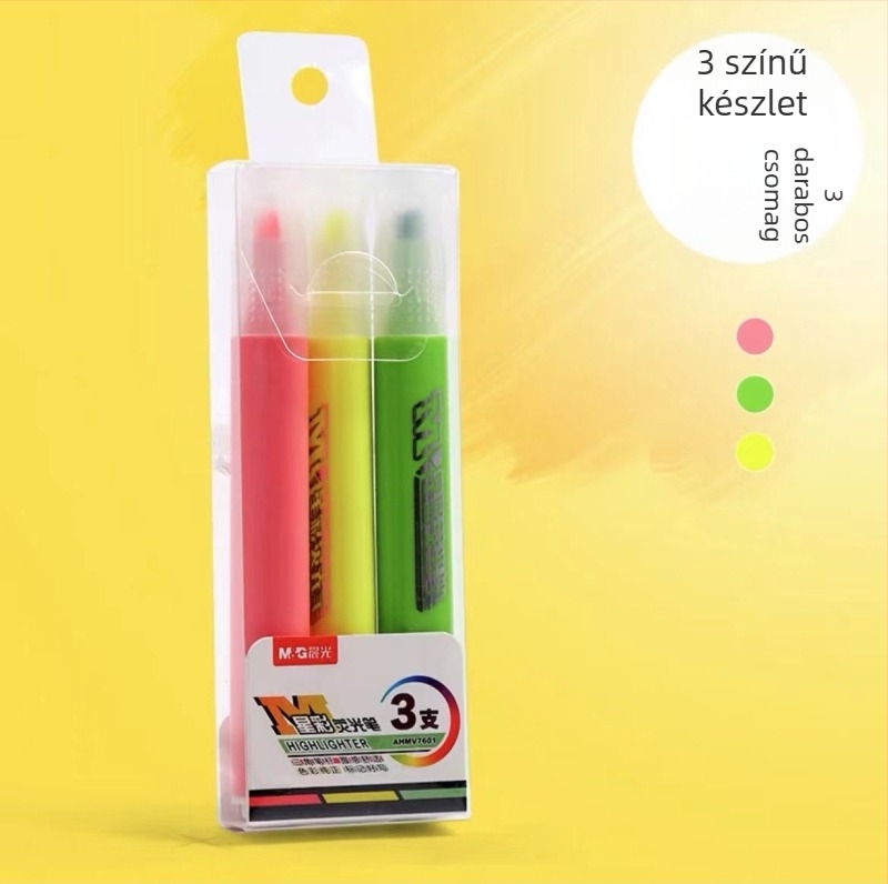 Morning Light AHMV7602 Műanyag ferde hegyezésű glitter marker Toll, 6 db/csomag; boxos csomagolás; nem törölhető; egyoldalas; diákoknak