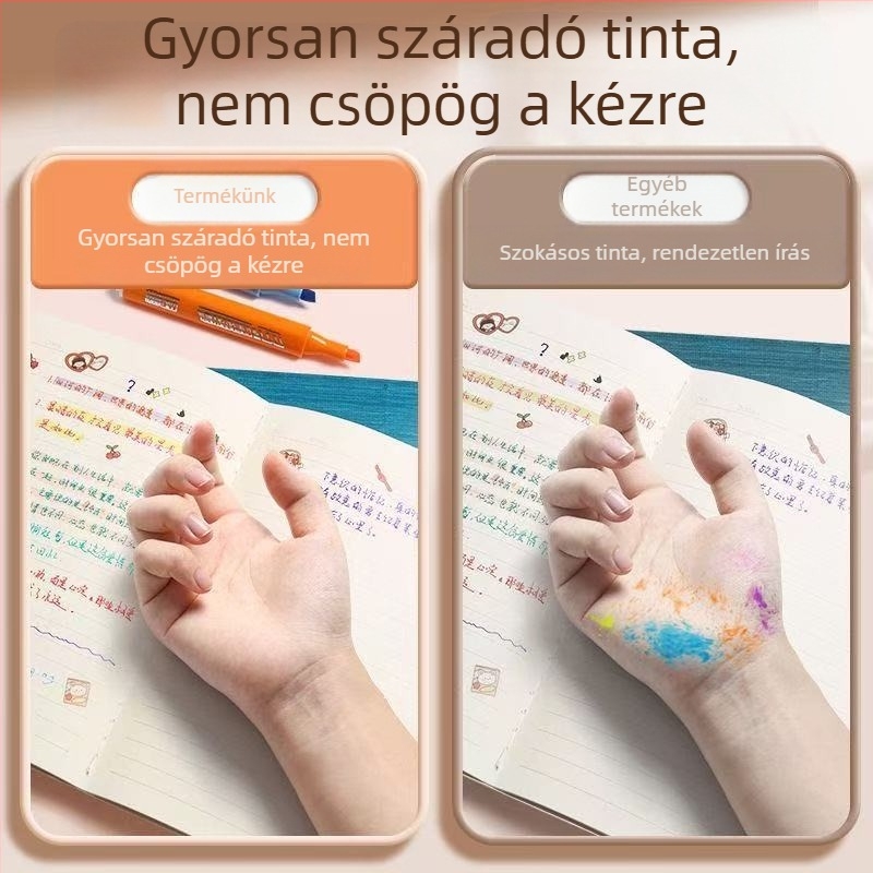 Morning Light AHMV7602 Műanyag ferde hegyezésű glitter marker Toll, 6 db/csomag; boxos csomagolás; nem törölhető; egyoldalas; diákoknak