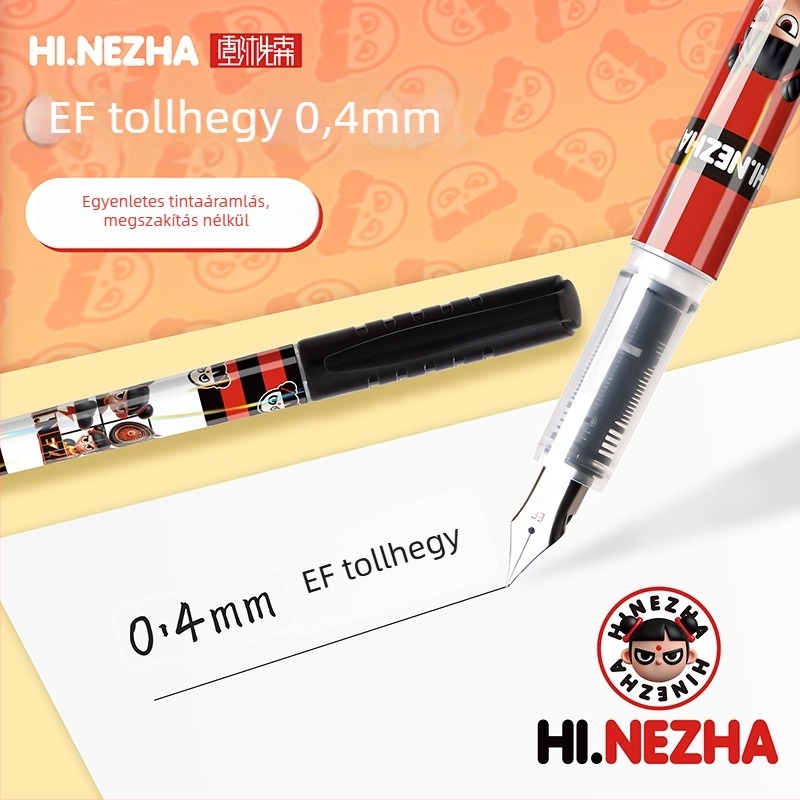 Tiger Elephant Nezha karikatúra töltő toll, cserélhető tintatartóval, gyerekeknek íráshoz