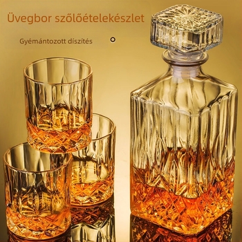 Whiskey dekantáló készlet európai stílusú poharakkal, egyszerű kialakítás