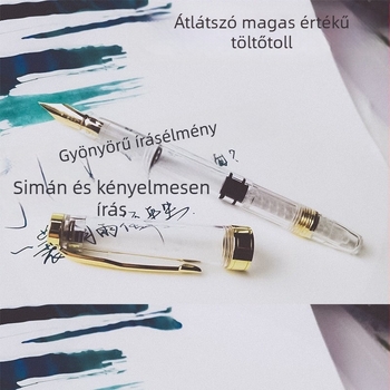 Thinking Picture Átlátszó töltőtoll irídium hegyeivel, forgó tintaellátó rendszerrel, nagy kapacitású tintatartály (modell G-00608113)