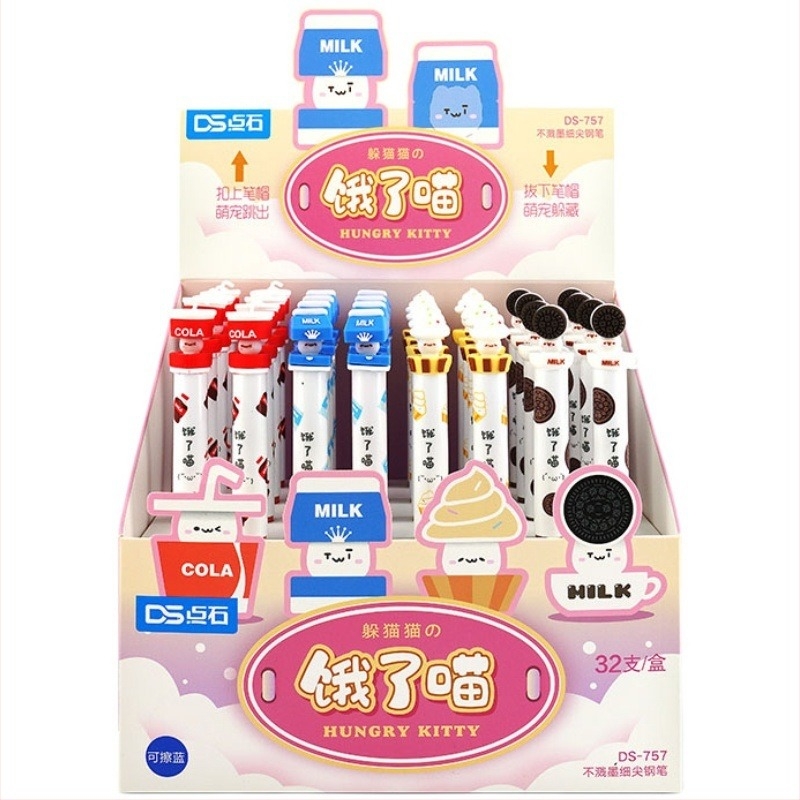 Point Stone 757 törölhető kazettás toll, rozsdamentes acél heggyel, műanyag test, 1 doboz 32 darab