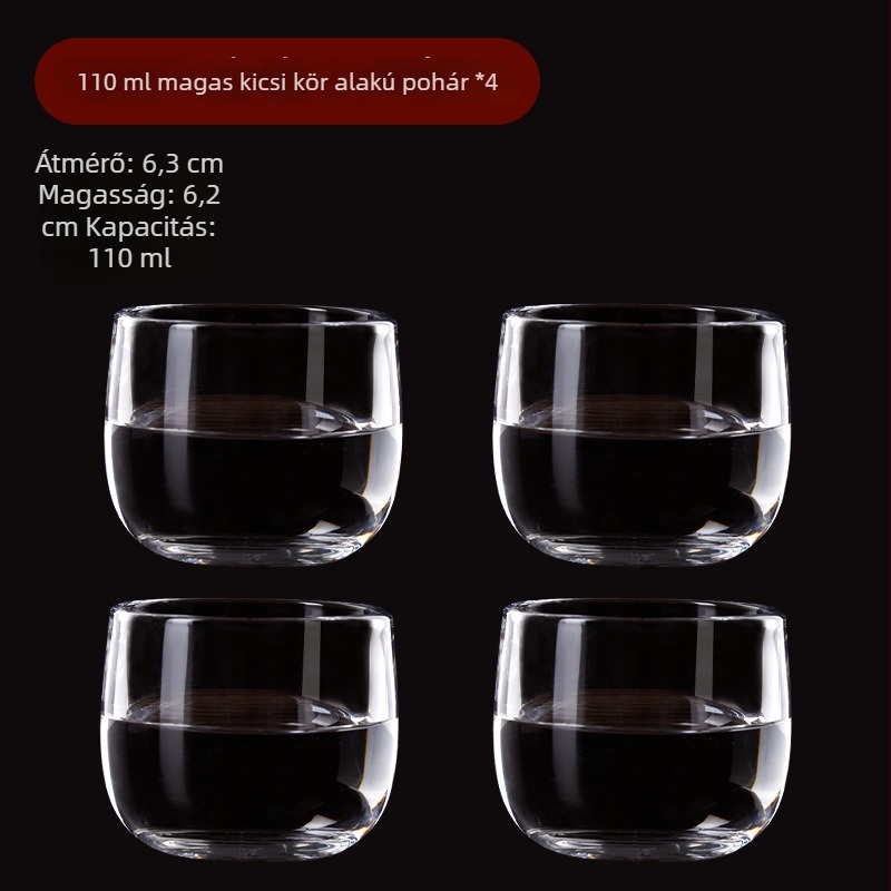 Borospohár vastag, tartós üvegből, átlátszó, kapacitás legfeljebb 100 ml, logó nyomtatás elérhető