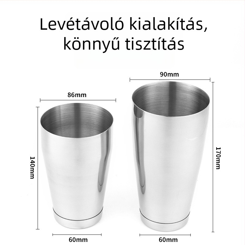 Rozsdamentes acél bárshaker készlet háromlépcsős bartender eszközökkel – prémium italkészlet