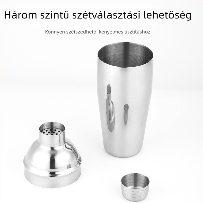 Rozsdamentes acél bárshaker készlet háromlépcsős bartender eszközökkel – prémium italkészlet