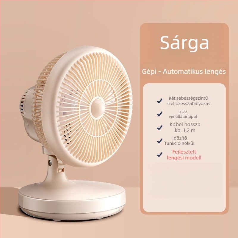 Asztali ventilátor, mini, oszcilláló fej, csendes működés, modell 1; logó nélkül; feldolgozás nélkül; akkumulátor nélkül; ajándék nélkül