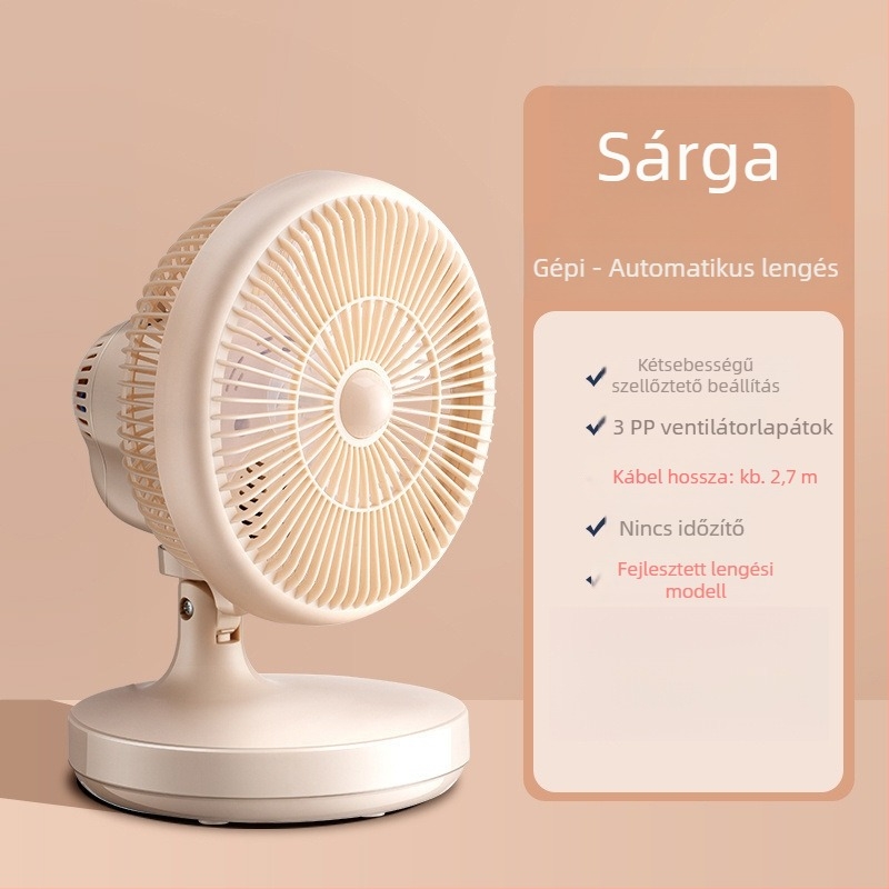 Asztali ventilátor, mini, oszcilláló fej, csendes működés, modell 1; logó nélkül; feldolgozás nélkül; akkumulátor nélkül; ajándék nélkül