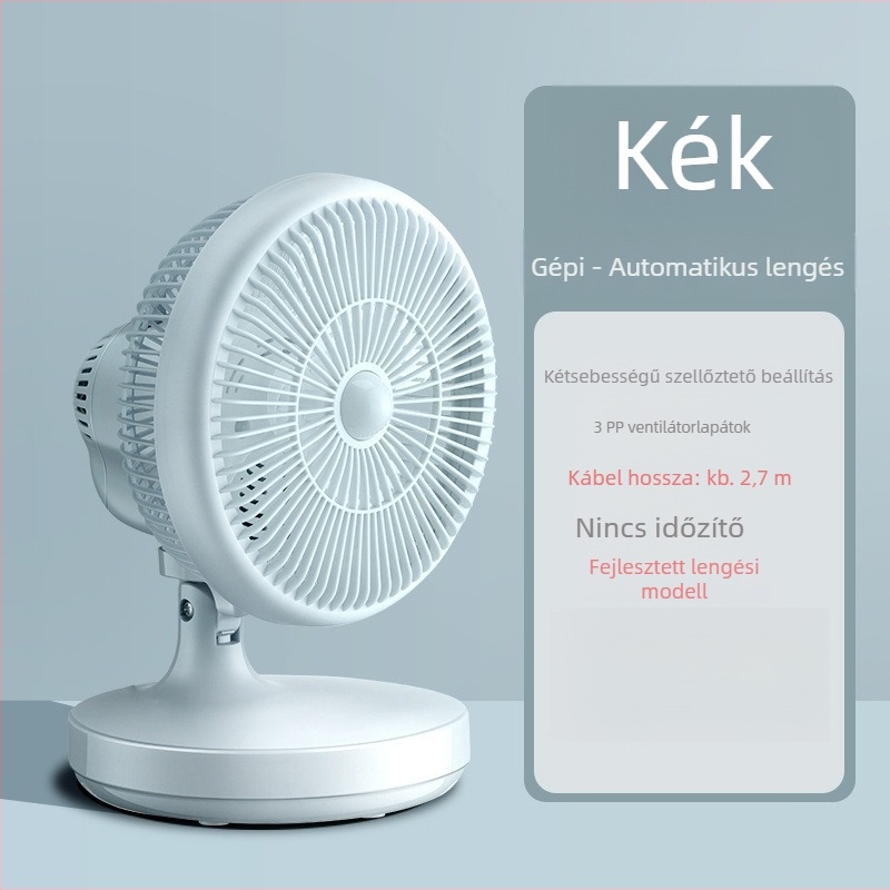 Asztali ventilátor, mini, oszcilláló fej, csendes működés, modell 1; logó nélkül; feldolgozás nélkül; akkumulátor nélkül; ajándék nélkül