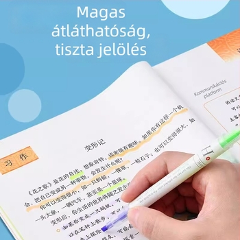 Dupla fejű kiemelő toll, műanyag házzal, modell: Highlighter