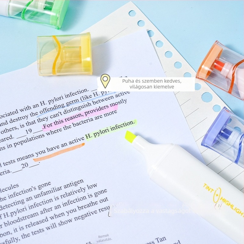 Odeme Highlighter 188 - Puha heggyel fluoreszkáló jelölő toll, szemvédelem, nagy kapacitás, dobozos csomagolás