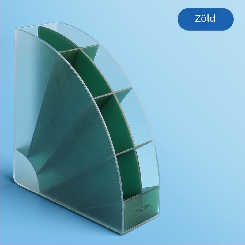 Döntött tolltartó, skandináv minimalist, átlátszó dizájn, PP anyag, négyzetes forma, modell CY7040, 639433889945