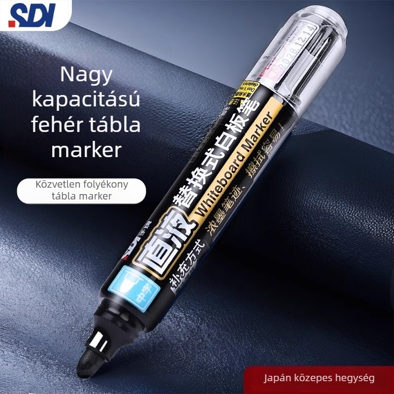 Hand Brand S510 fehértábla toll nagy kapacitású folyékony tinta, cserélhető, vonalvastagság 2,0–2,5 mm, iroda és oktatás számára, 12 darabos csomag