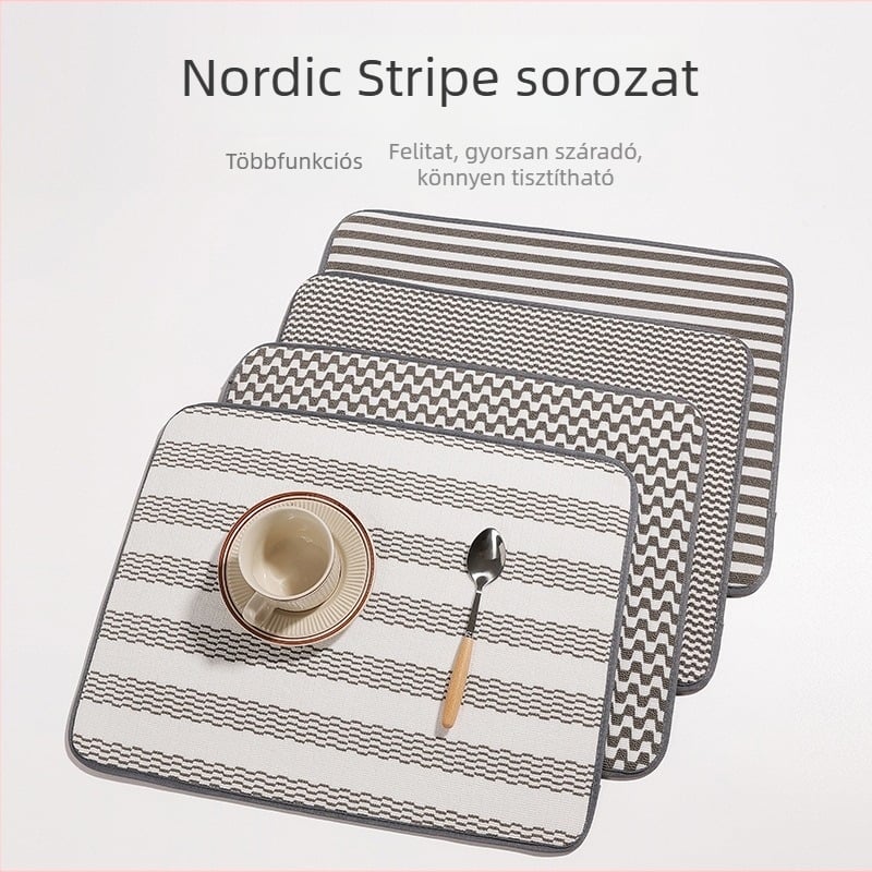 Konyhai mikroszálas szárító pad, négyzetes alak, Nordic stílus, prémium minőség