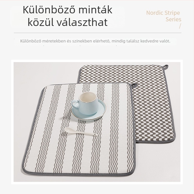 Konyhai mikroszálas szárító pad, négyzetes alak, Nordic stílus, prémium minőség
