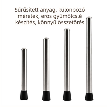 Rozsdamentes acél muddler teához tejjel és gyümölcsök préseléséhez – jégzúzó bot, modern minimális dizájn, 2022-es megjelenés