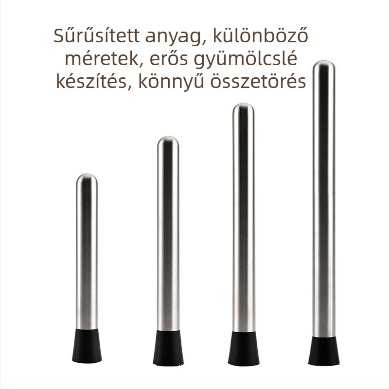 Rozsdamentes acél muddler teához tejjel és gyümölcsök préseléséhez – jégzúzó bot, modern minimális dizájn, 2022-es megjelenés