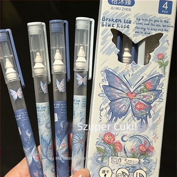 Golyóstoll közvetlen folyékony tintával, Butterfly sorozat, műanyag tokozás, nem törölhető, hegy anyaga: egyéb anyagok