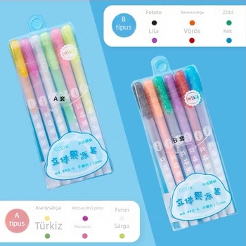 COLNK Colin 3D Jelly Pen DIY Highlighter Graffiti Glass Painting Pen – Modell 890-6, Műanyag burkolat, Dobozos csomagolás, Nyomtatott logó, Testreszabható