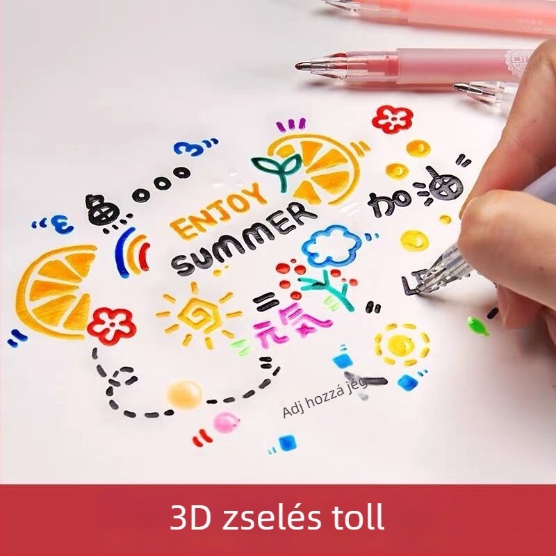 COLNK Colin 3D Jelly Pen DIY Highlighter Graffiti Glass Painting Pen – Modell 890-6, Műanyag burkolat, Dobozos csomagolás, Nyomtatott logó, Testreszabható