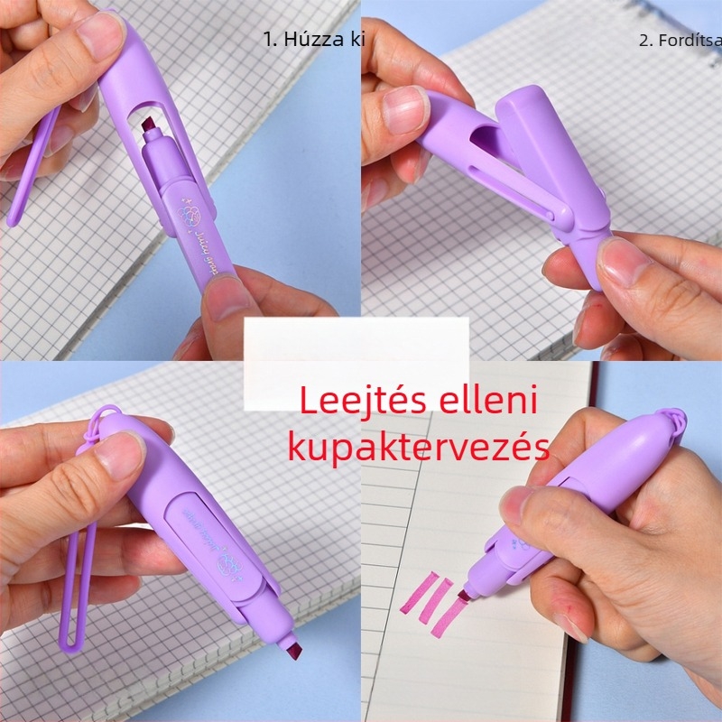 Hordozható illatos fluoreszcens jelölő toll — virágos és gyümölcsös illat, 6 ízű készlet (6 üveg dobozban), műanyag test, dobozos csomagolás, Ju Meng Stationery