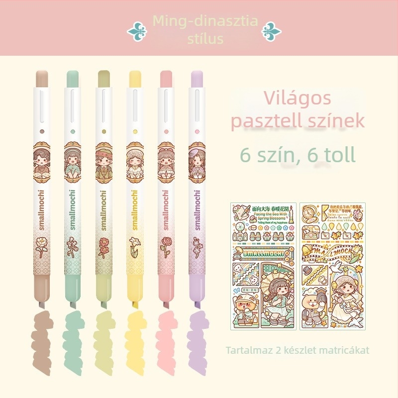 Kiemelő toll Little Mochi, kínai stílus, vast vonal, műanyag ház