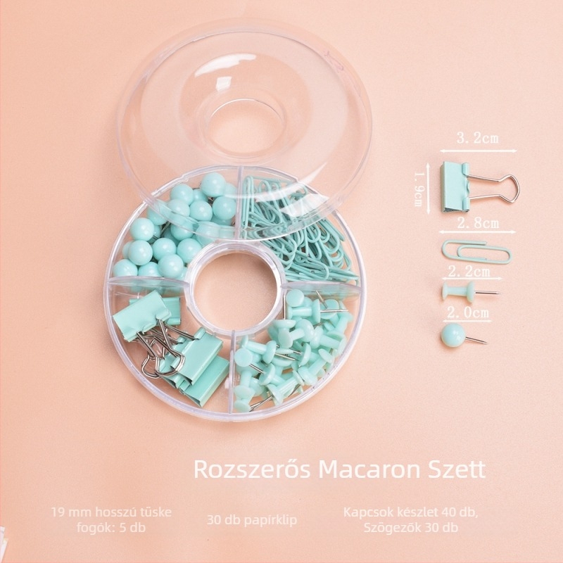 Fémes hosszú farkú jegytartó készlet — tartalmaz 40 db 28 mm papírklipszet és 5 db 19 mm jegyklipeket