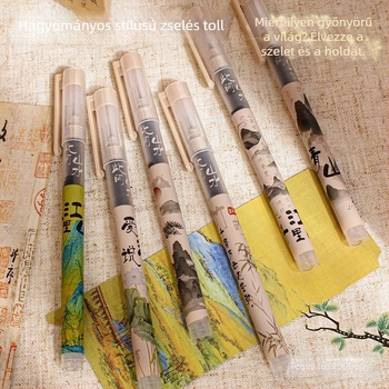 Antik sorozatú gél toll, műanyag test, kupakkal, dobozos csomagolás, diákoknak és szakembereknek