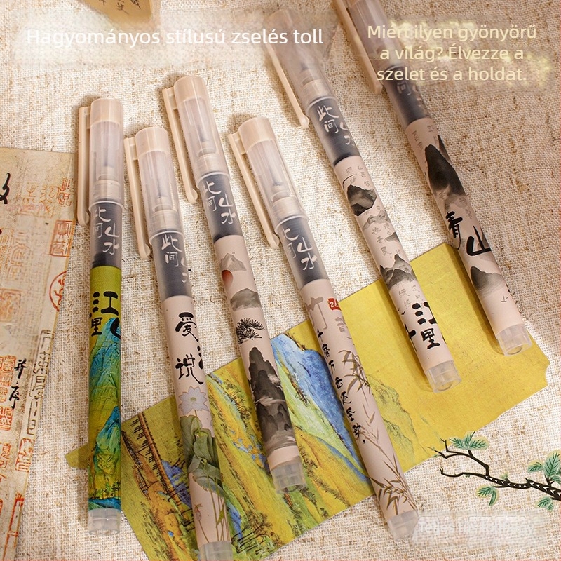 Antik sorozatú gél toll, műanyag test, kupakkal, dobozos csomagolás, diákoknak és szakembereknek