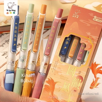 Cartoon Bear gél toll visszahúzható – aláíró/ ecset stílus, műanyag test, hegy anyaga: egyéb anyagok, nem törölhető