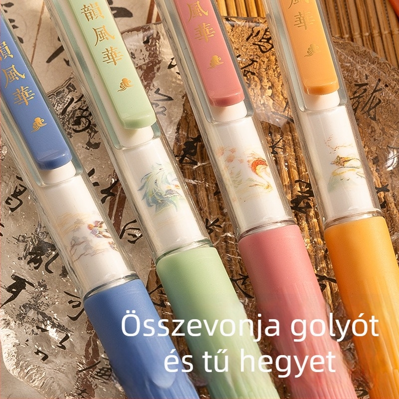 Cartoon Bear gél toll visszahúzható – aláíró/ ecset stílus, műanyag test, hegy anyaga: egyéb anyagok, nem törölhető