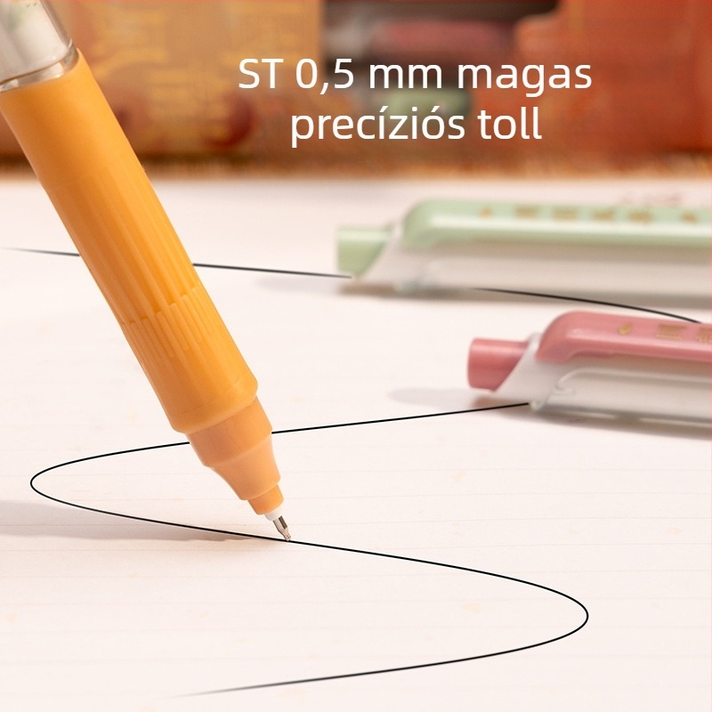 Cartoon Bear gél toll visszahúzható – aláíró/ ecset stílus, műanyag test, hegy anyaga: egyéb anyagok, nem törölhető