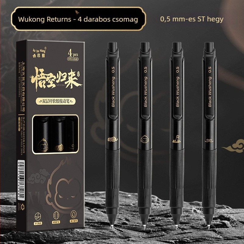 Cartoon Bear gél toll visszahúzható – aláíró/ ecset stílus, műanyag test, hegy anyaga: egyéb anyagok, nem törölhető