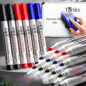 Fehér tábla marker, törölhető, vízbázisú, nagy kapacitású, gyermekeknek szóló oktatási táblához
